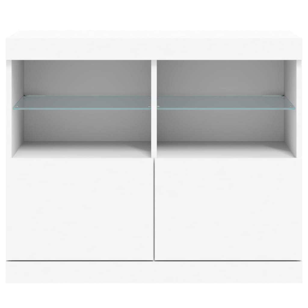 Sideboard mit LED-Leuchten Weiß 81x37x67 cm - Pazzar.ch