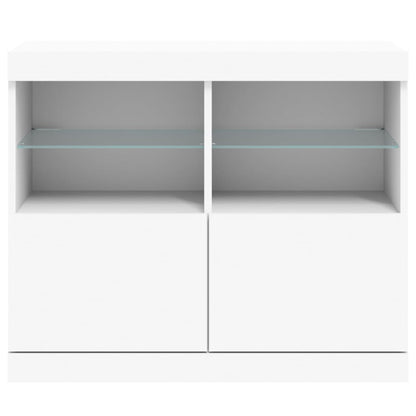 Sideboard mit LED-Leuchten Weiß 81x37x67 cm - Pazzar.ch