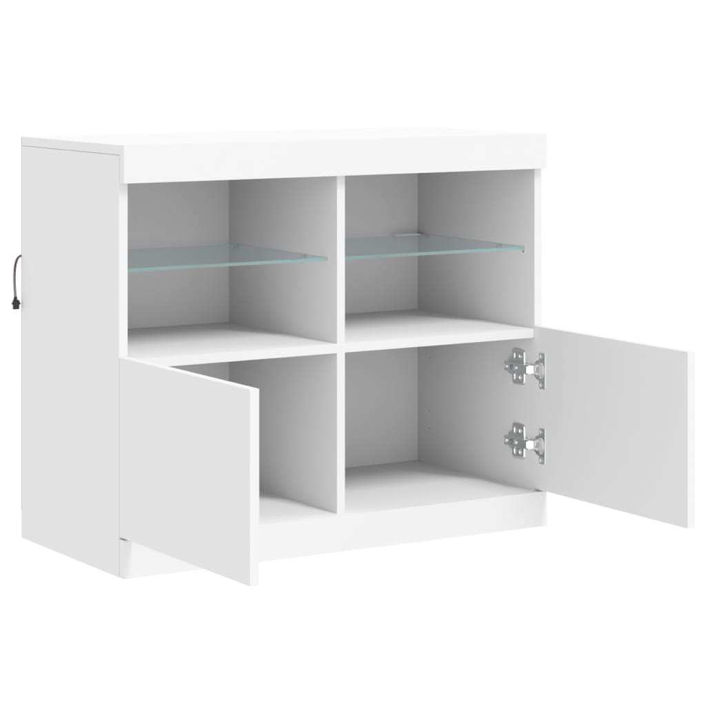 Sideboard mit LED-Leuchten Weiß 81x37x67 cm - Pazzar.ch