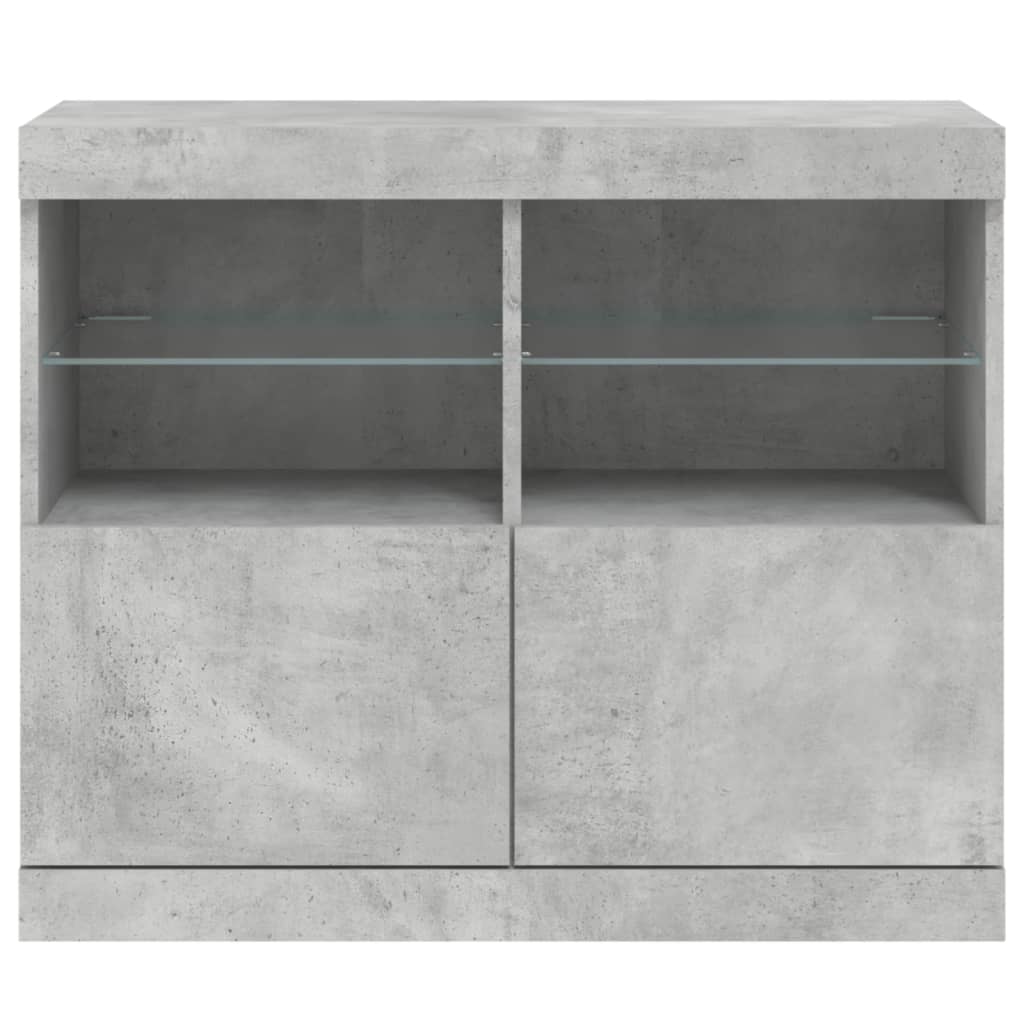 Sideboard mit LED-Leuchten Betongrau 81x37x67 cm - Pazzar.ch