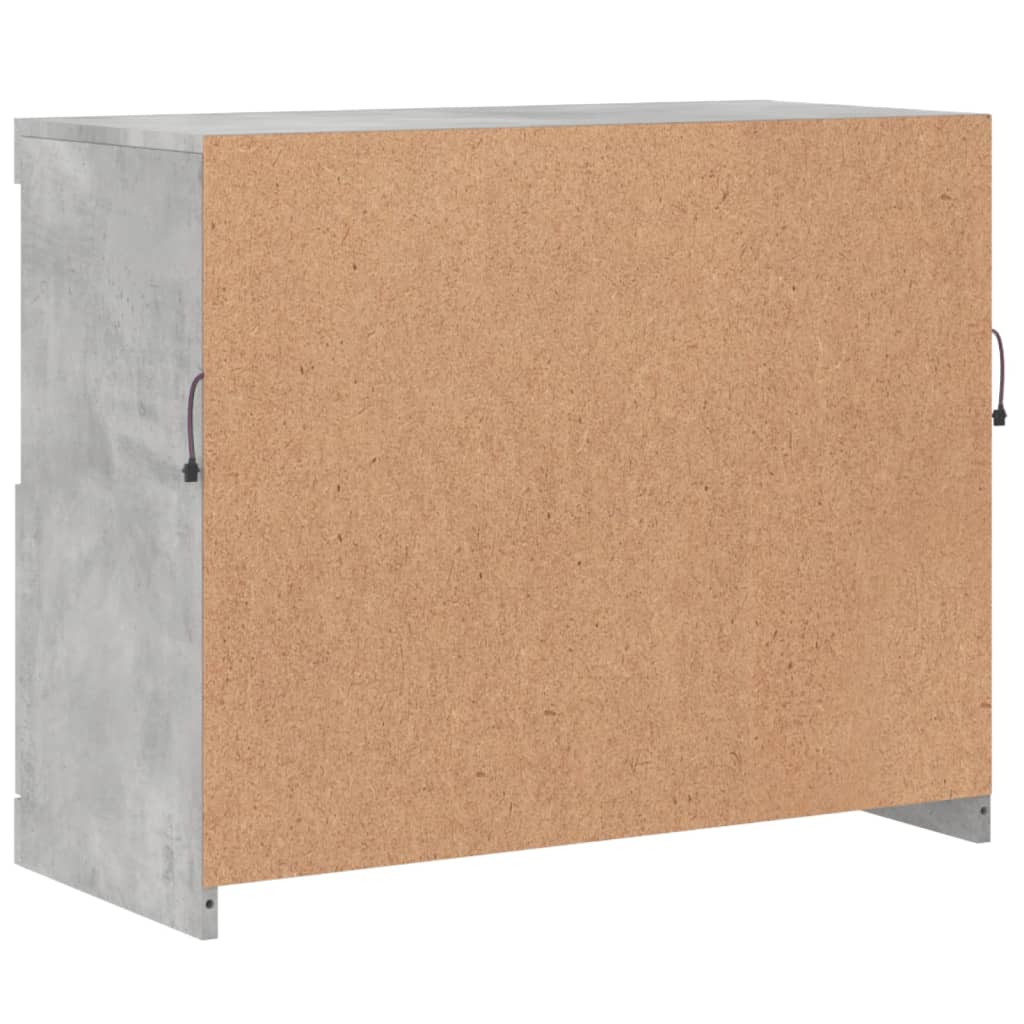 Sideboard mit LED-Leuchten Betongrau 81x37x67 cm - Pazzar.ch