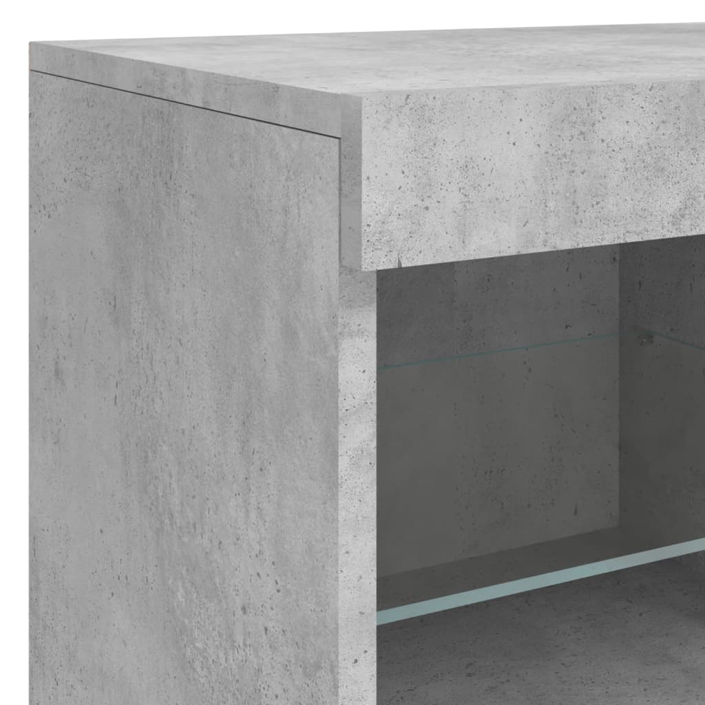 Sideboard mit LED-Leuchten Betongrau 81x37x67 cm - Pazzar.ch
