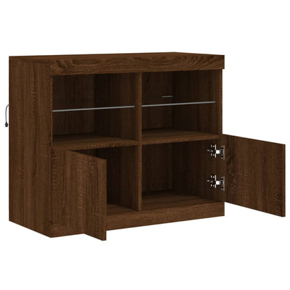 Sideboard mit LED-Leuchten Braun Eichen-Optik 81x37x67 cm - Pazzar.ch