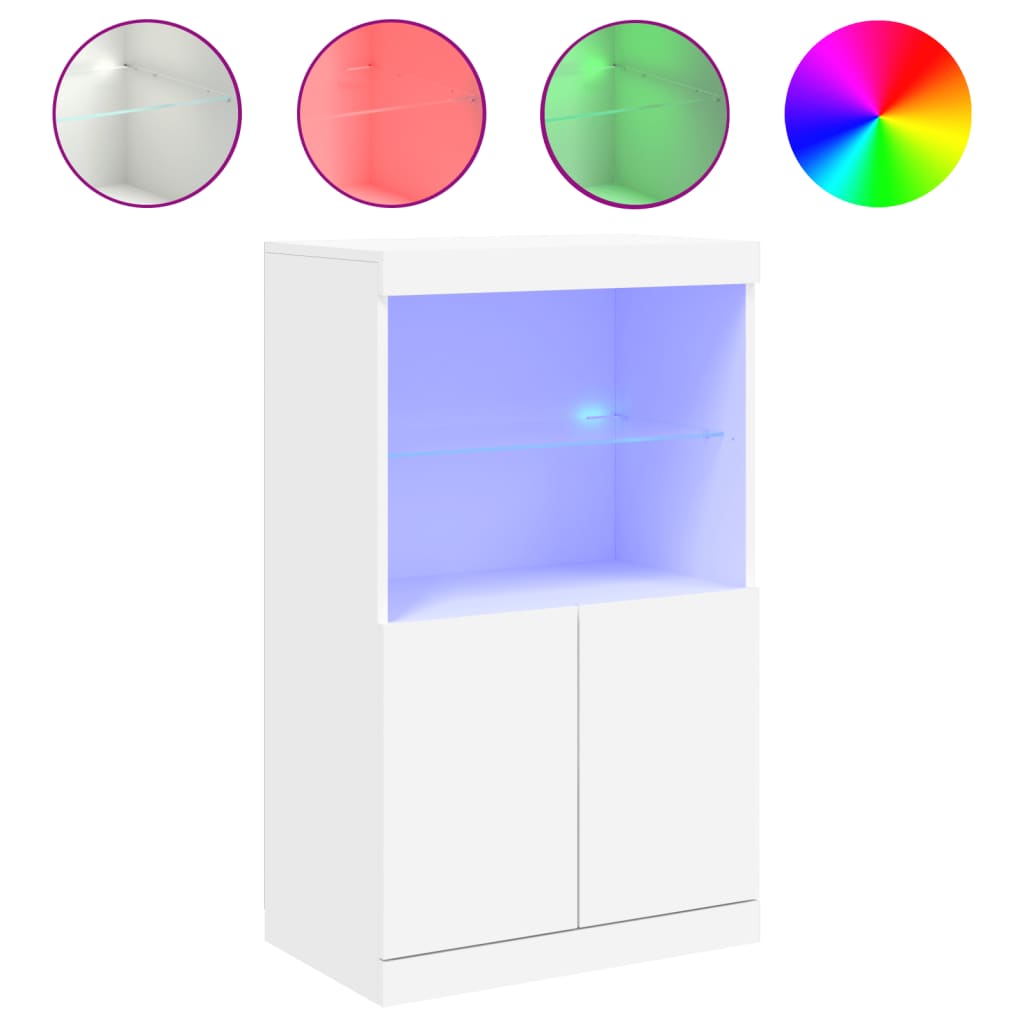 Sideboard mit LED-Leuchten Weiß 60,5x37x100 cm - Pazzar.ch