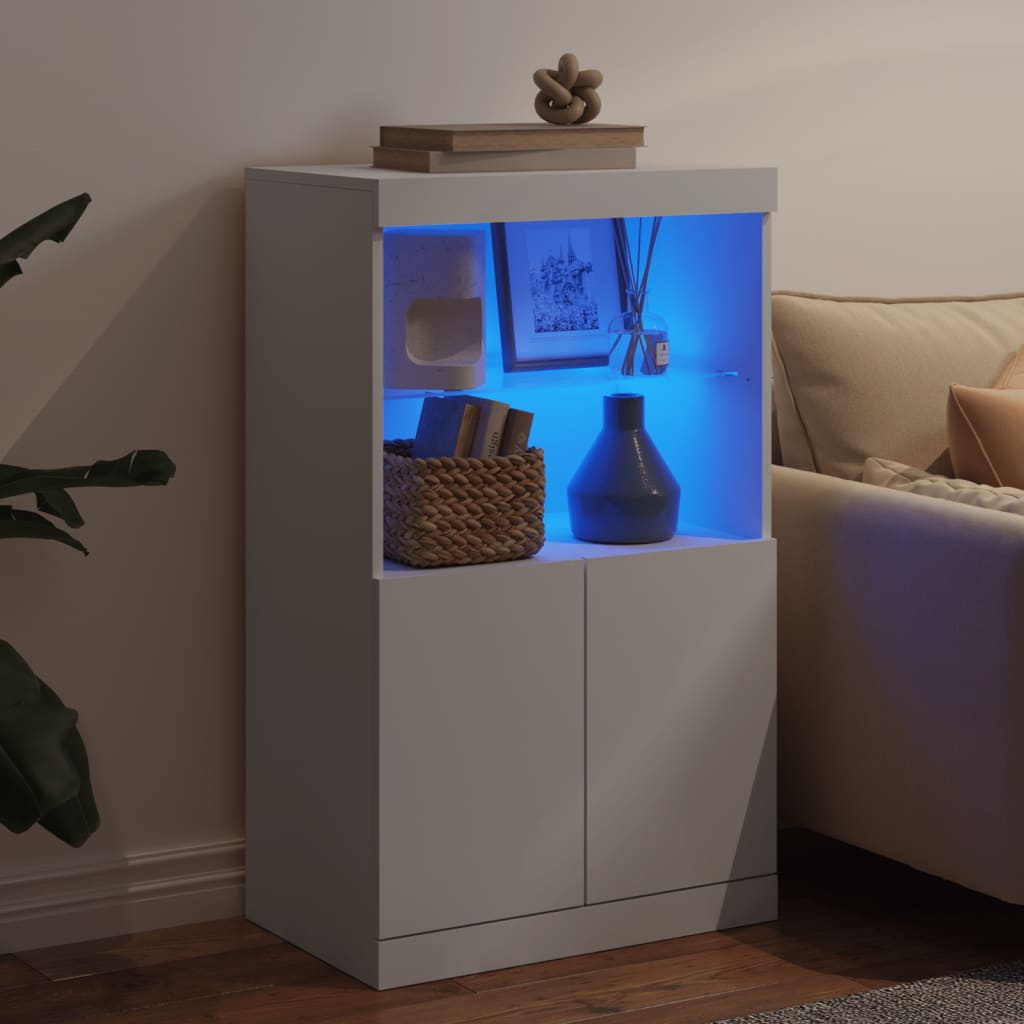Sideboard mit LED-Leuchten Weiß 60,5x37x100 cm - Pazzar.ch