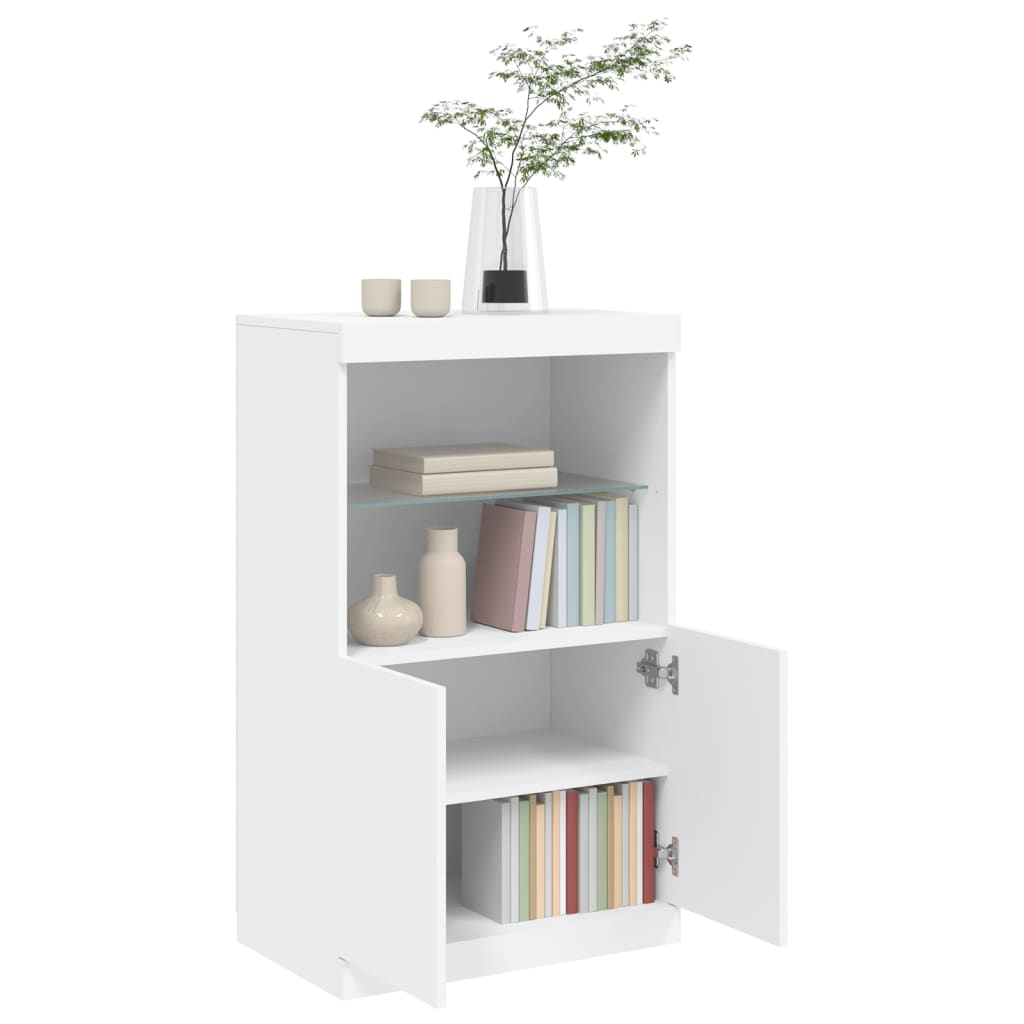 Sideboard mit LED-Leuchten Weiß 60,5x37x100 cm - Pazzar.ch