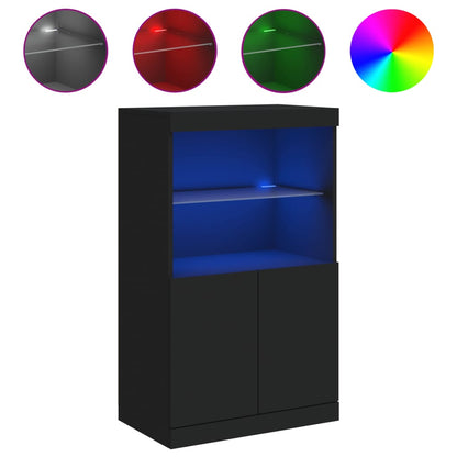 Sideboard mit LED-Leuchten Schwarz 60,5x37x100 cm - Pazzar.ch