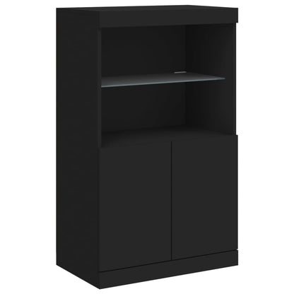 Sideboard mit LED-Leuchten Schwarz 60,5x37x100 cm - Pazzar.ch