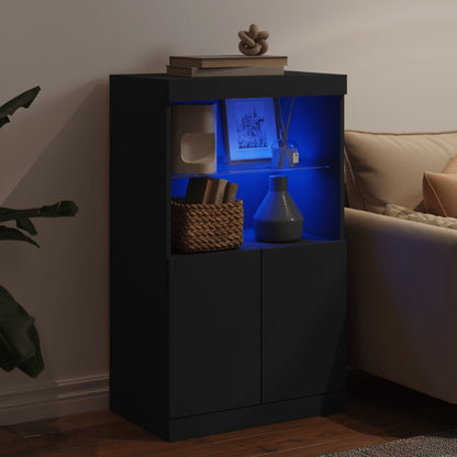 Sideboard mit LED-Leuchten Schwarz 60,5x37x100 cm - Pazzar.ch
