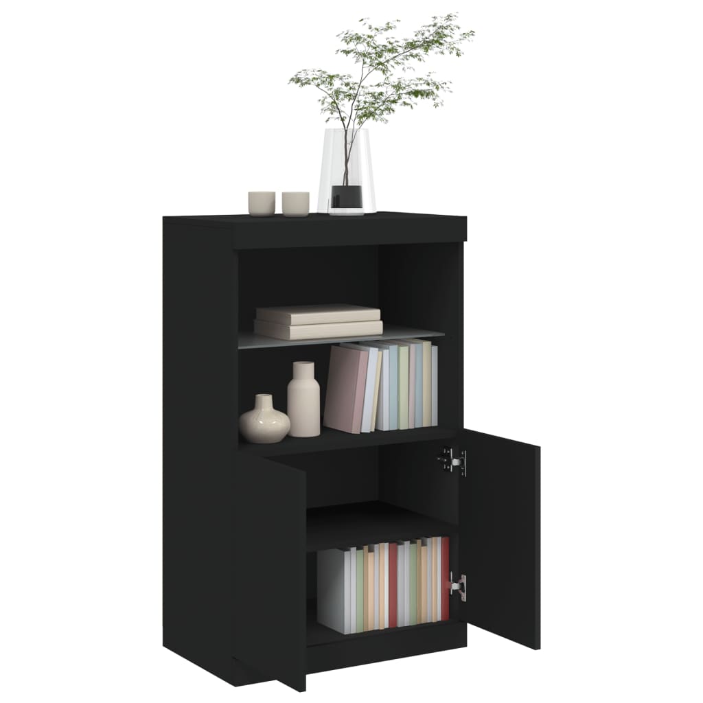 Sideboard mit LED-Leuchten Schwarz 60,5x37x100 cm - Pazzar.ch