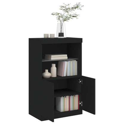 Sideboard mit LED-Leuchten Schwarz 60,5x37x100 cm - Pazzar.ch