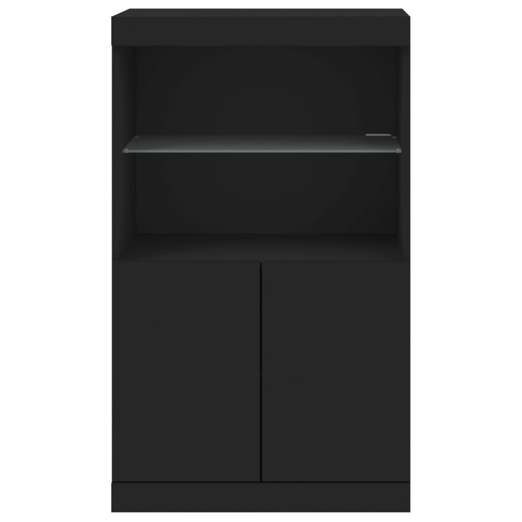 Sideboard mit LED-Leuchten Schwarz 60,5x37x100 cm - Pazzar.ch