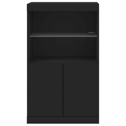 Sideboard mit LED-Leuchten Schwarz 60,5x37x100 cm - Pazzar.ch