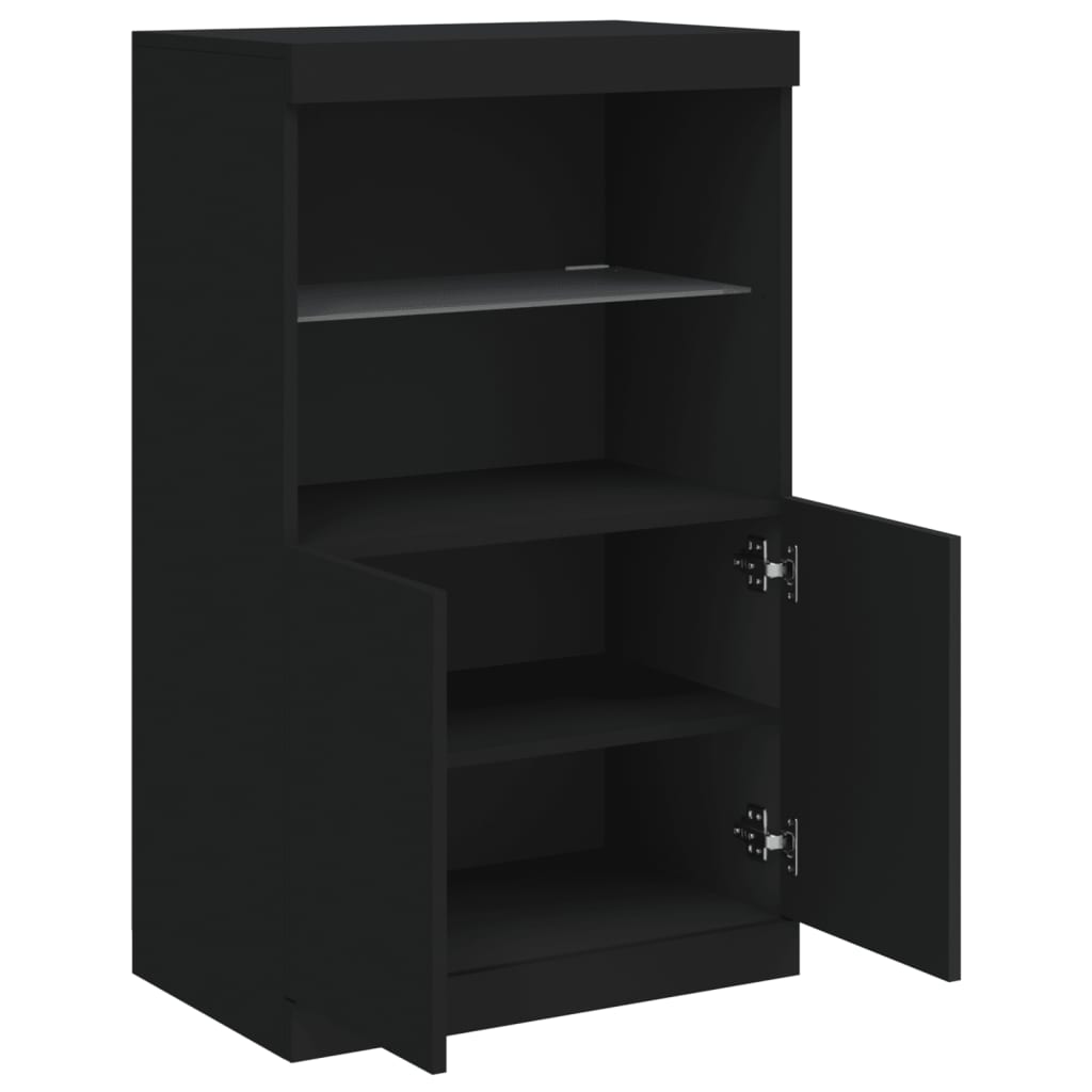 Sideboard mit LED-Leuchten Schwarz 60,5x37x100 cm - Pazzar.ch