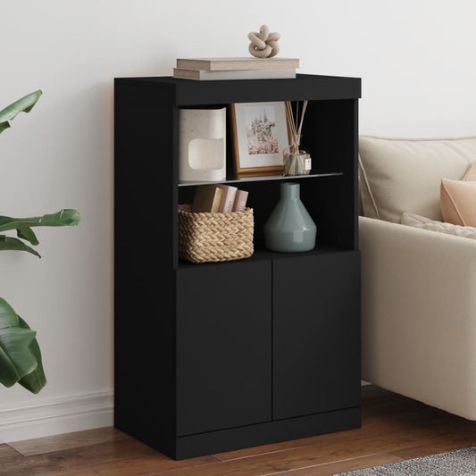 Sideboard mit LED-Leuchten Schwarz 60,5x37x100 cm - Pazzar.ch