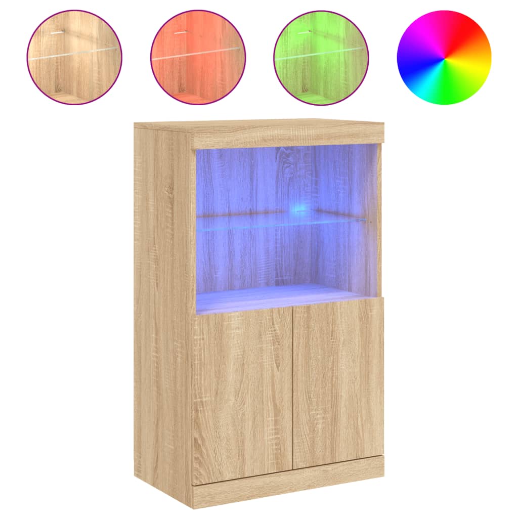 Sideboard mit LED-Leuchten Sonoma-Eiche 60,5x37x100 cm - Pazzar.ch