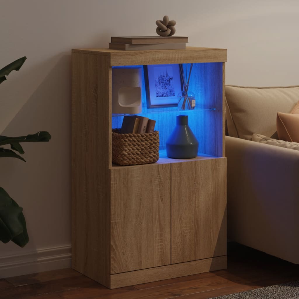 Sideboard mit LED-Leuchten Sonoma-Eiche 60,5x37x100 cm - Pazzar.ch
