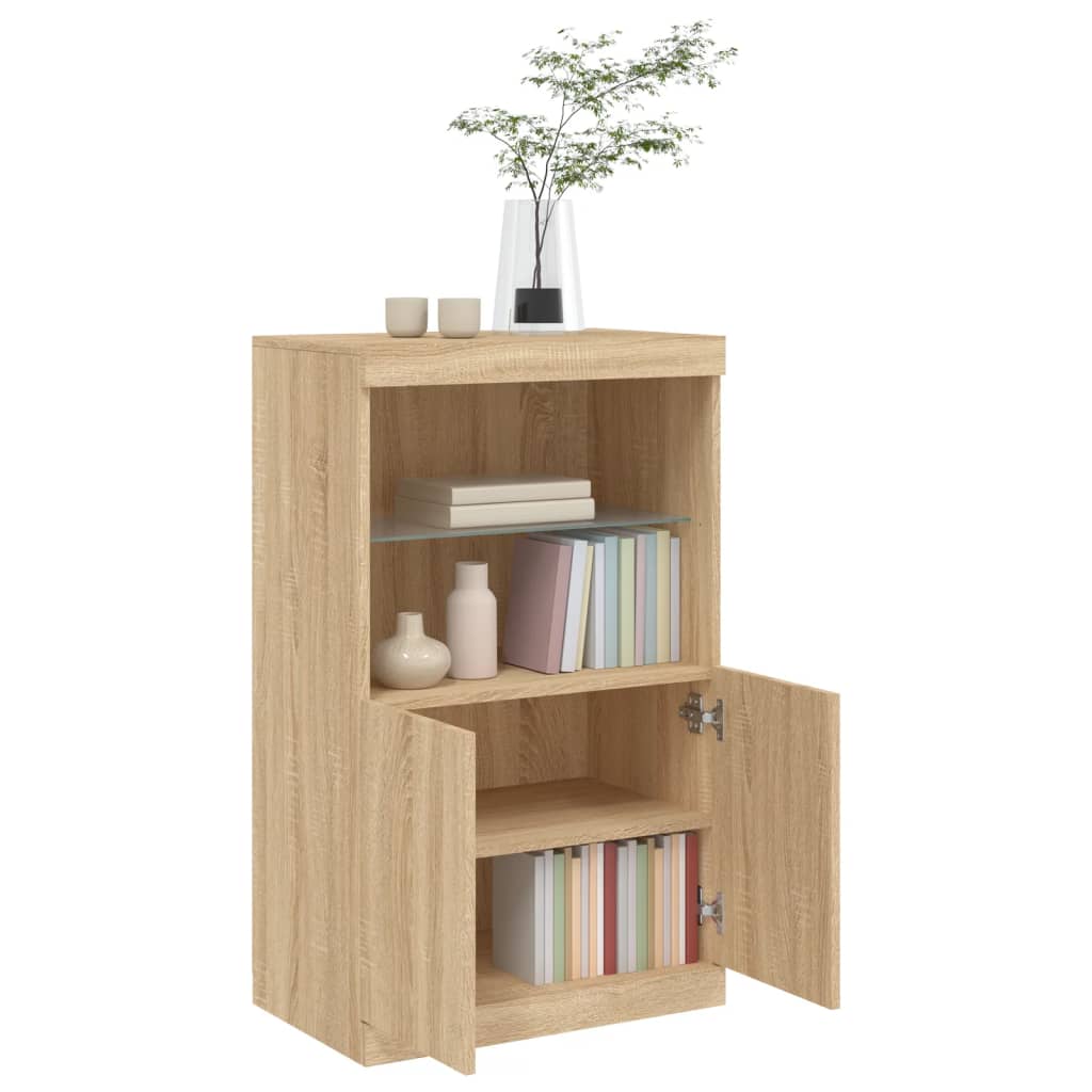 Sideboard mit LED-Leuchten Sonoma-Eiche 60,5x37x100 cm - Pazzar.ch