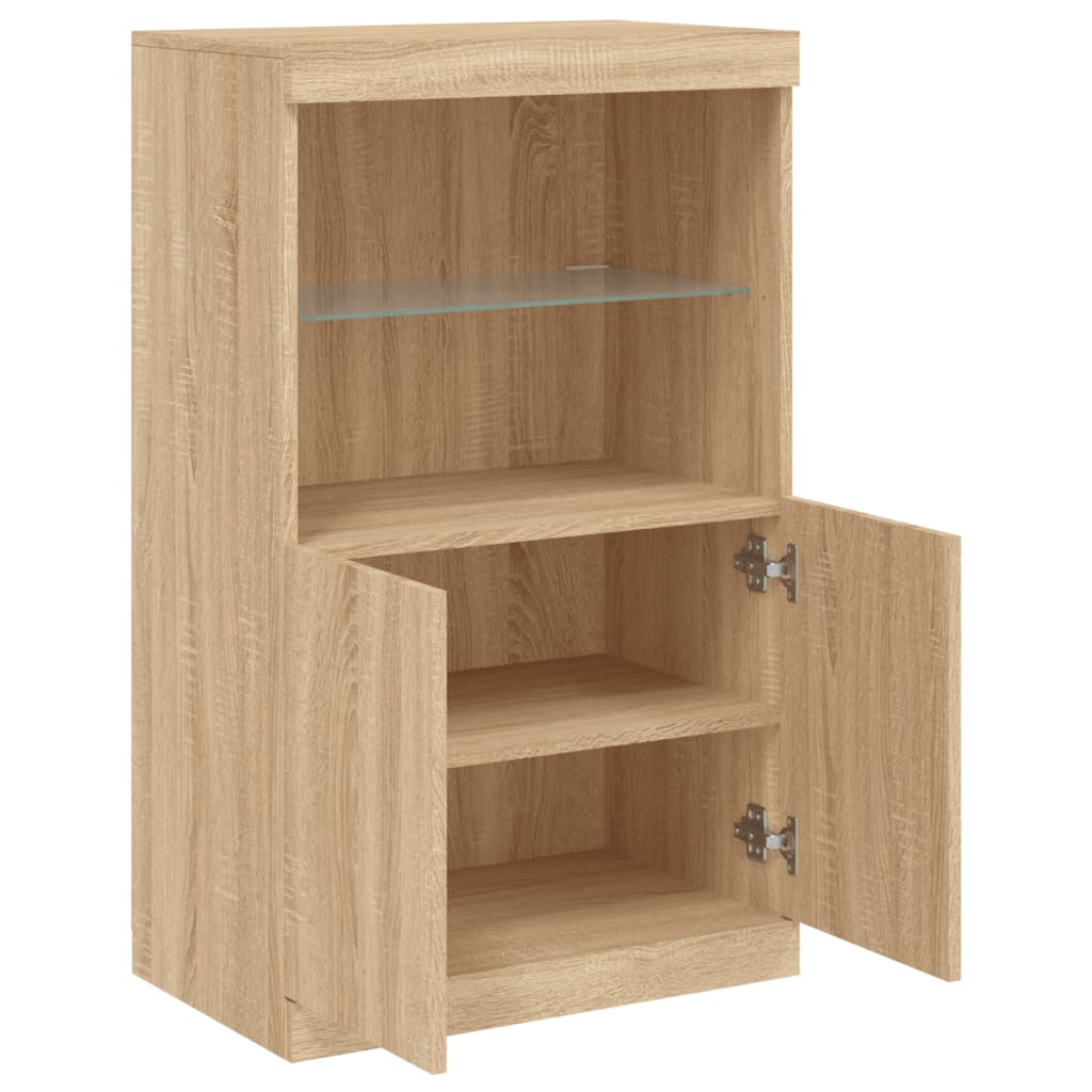 Sideboard mit LED-Leuchten Sonoma-Eiche 60,5x37x100 cm - Pazzar.ch