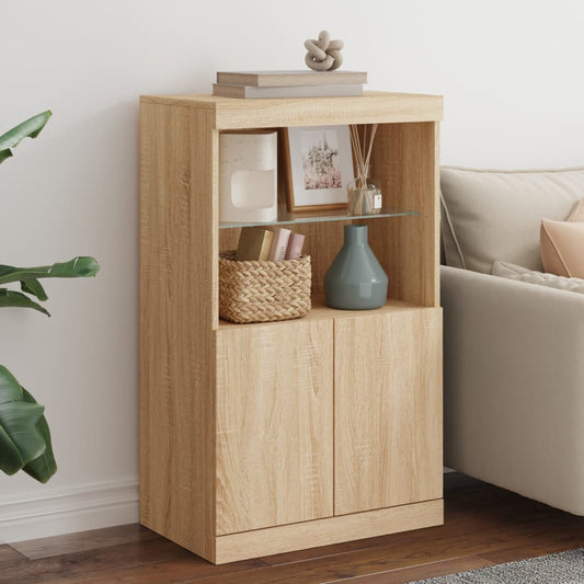 Sideboard mit LED-Leuchten Sonoma-Eiche 60,5x37x100 cm - Pazzar.ch