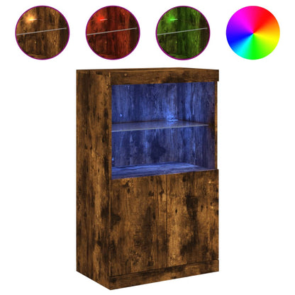 Sideboard mit LED-Leuchten Räuchereiche 60,5x37x100 cm - Pazzar.ch