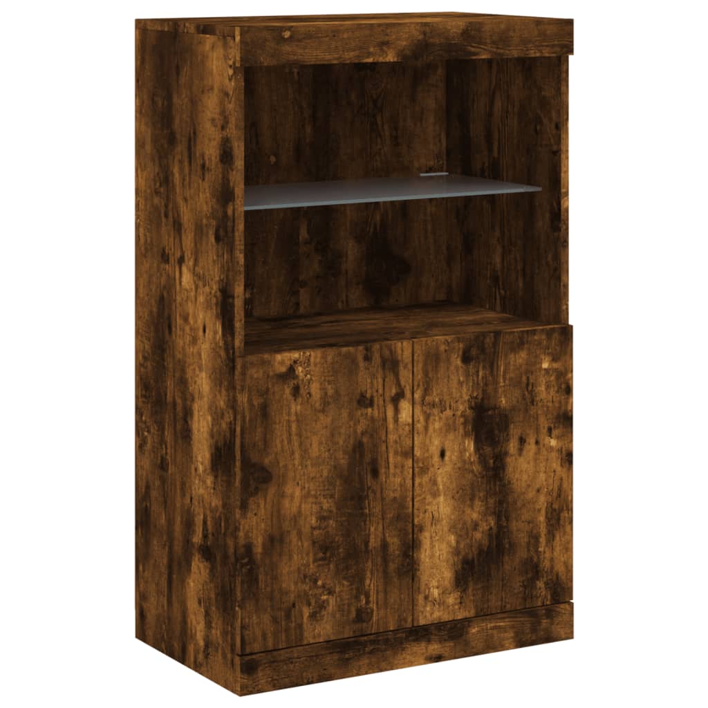 Sideboard mit LED-Leuchten Räuchereiche 60,5x37x100 cm - Pazzar.ch