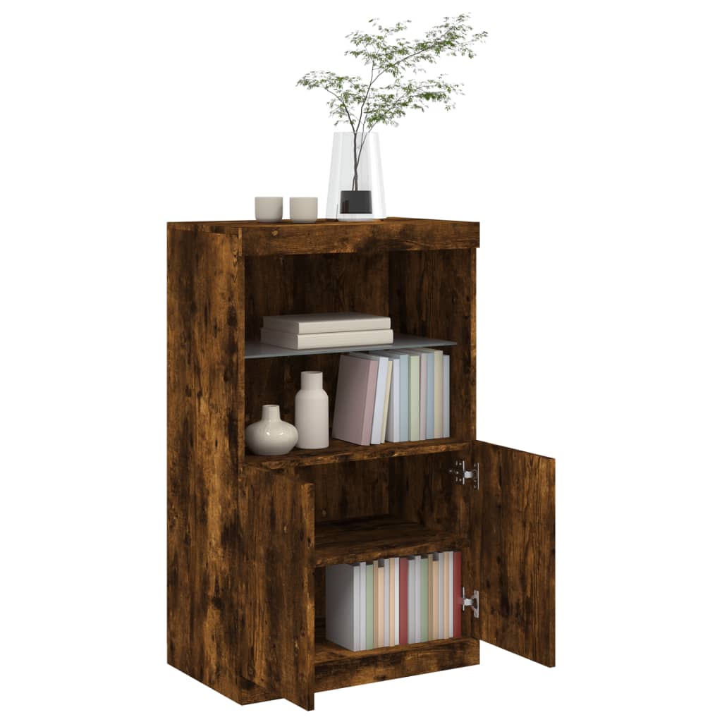 Sideboard mit LED-Leuchten Räuchereiche 60,5x37x100 cm - Pazzar.ch