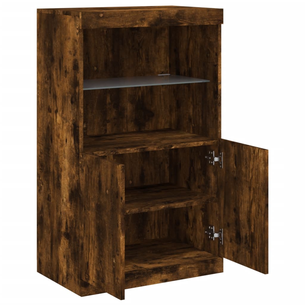 Sideboard mit LED-Leuchten Räuchereiche 60,5x37x100 cm - Pazzar.ch