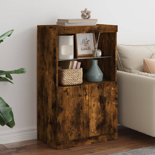 Sideboard mit LED-Leuchten Räuchereiche 60,5x37x100 cm - Pazzar.ch