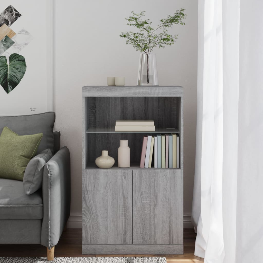 Sideboard mit LED-Leuchten Grau Sonoma 60,5x37x100 cm - Pazzar.ch