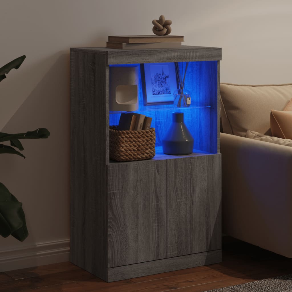 Sideboard mit LED-Leuchten Grau Sonoma 60,5x37x100 cm - Pazzar.ch