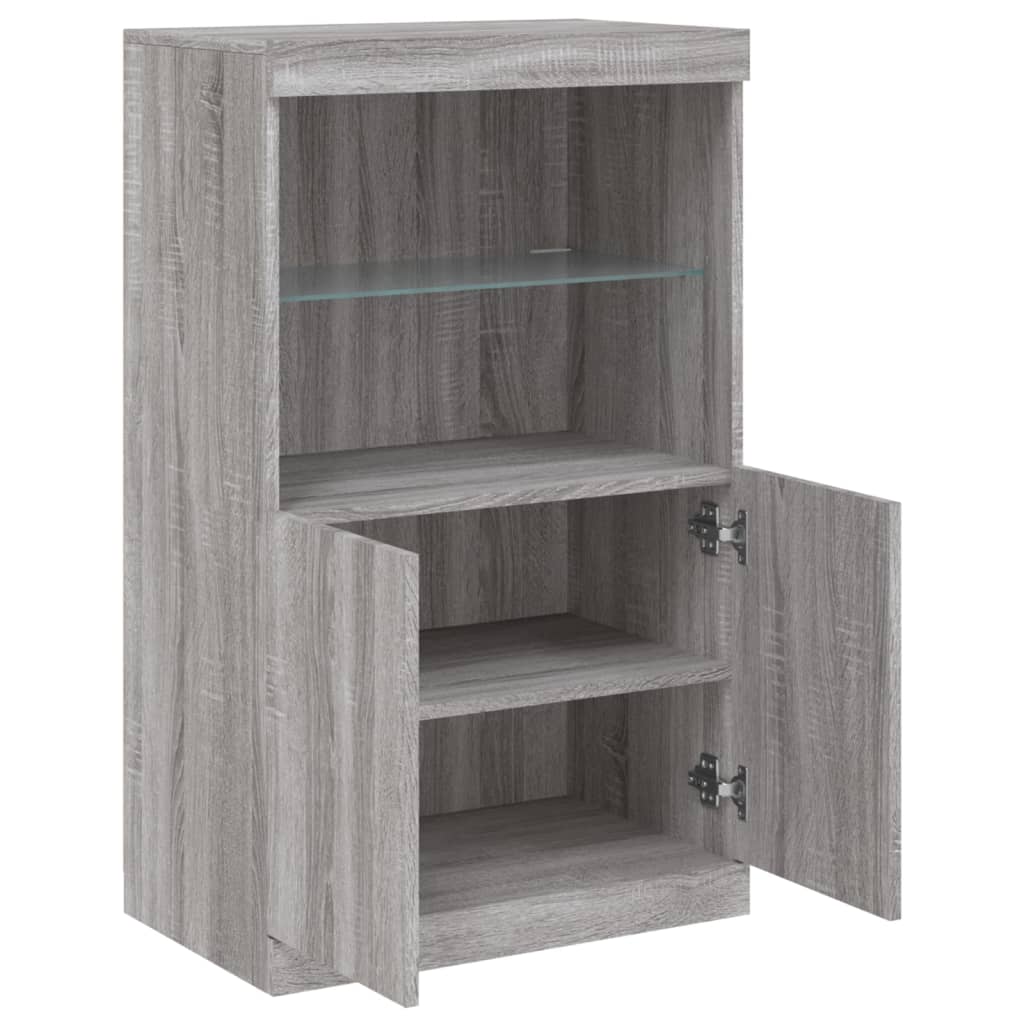 Sideboard mit LED-Leuchten Grau Sonoma 60,5x37x100 cm - Pazzar.ch