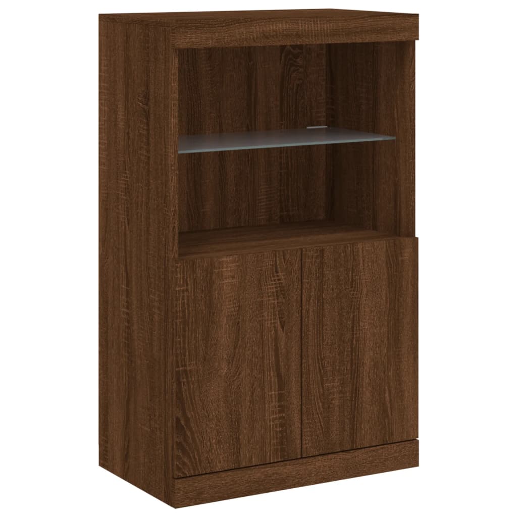 Sideboard mit LED-Leuchten Braun Eichen-Optik 60,5x37x100 cm - Pazzar.ch