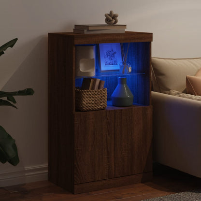 Sideboard mit LED-Leuchten Braun Eichen-Optik 60,5x37x100 cm - Pazzar.ch