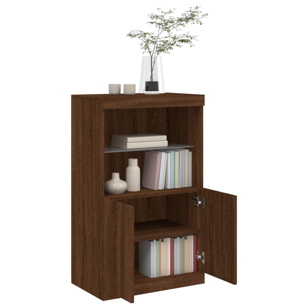 Sideboard mit LED-Leuchten Braun Eichen-Optik 60,5x37x100 cm - Pazzar.ch