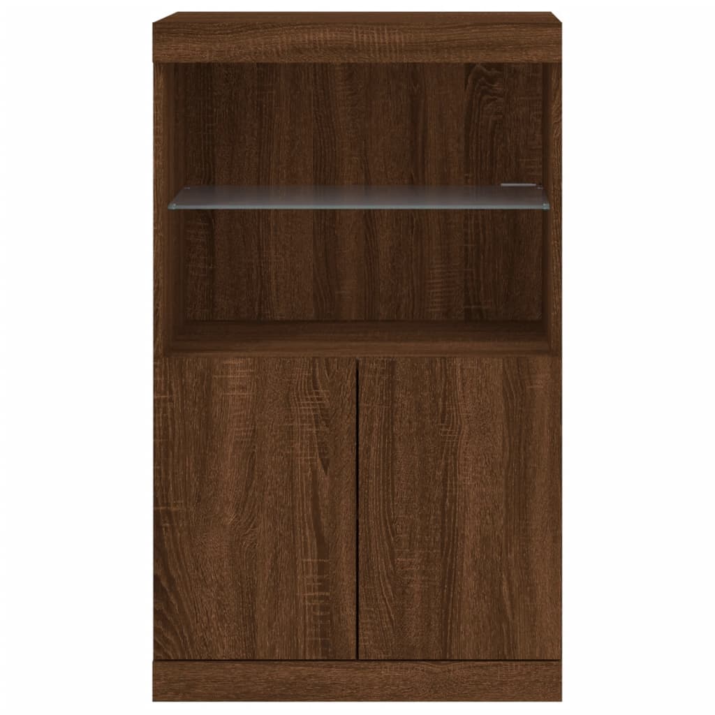 Sideboard mit LED-Leuchten Braun Eichen-Optik 60,5x37x100 cm - Pazzar.ch