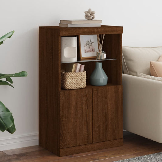 Sideboard mit LED-Leuchten Braun Eichen-Optik 60,5x37x100 cm - Pazzar.ch