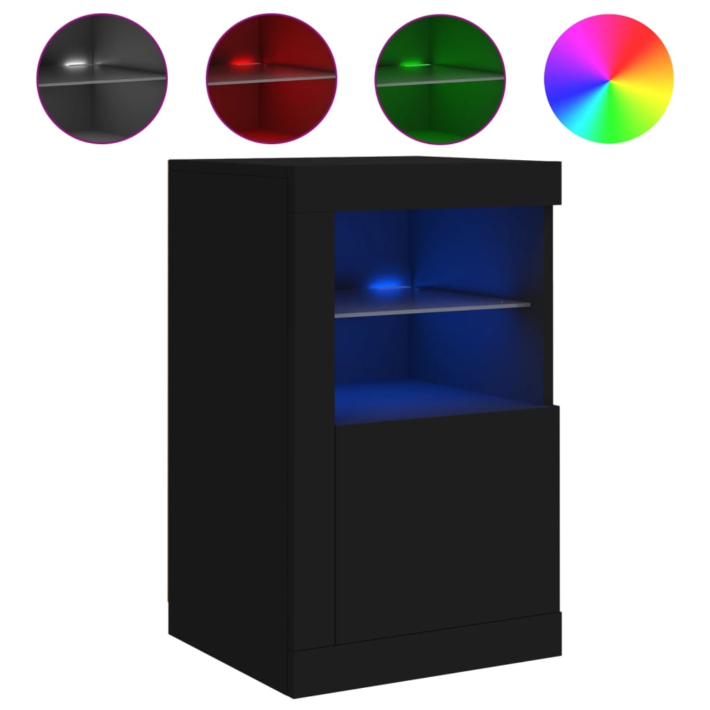 Sideboard mit LED-Leuchten Schwarz 41x37x67 cm - Pazzar.ch