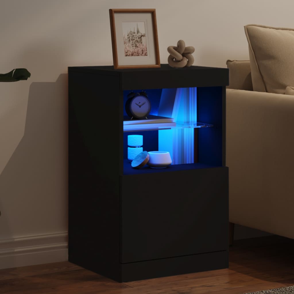 Sideboard mit LED-Leuchten Schwarz 41x37x67 cm - Pazzar.ch