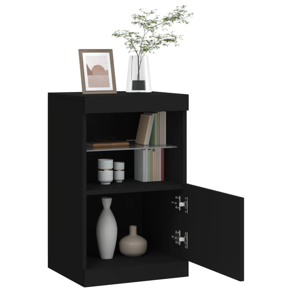 Sideboard mit LED-Leuchten Schwarz 41x37x67 cm - Pazzar.ch