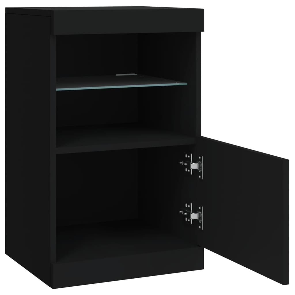Sideboard mit LED-Leuchten Schwarz 41x37x67 cm - Pazzar.ch