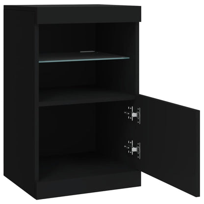 Sideboard mit LED-Leuchten Schwarz 41x37x67 cm - Pazzar.ch
