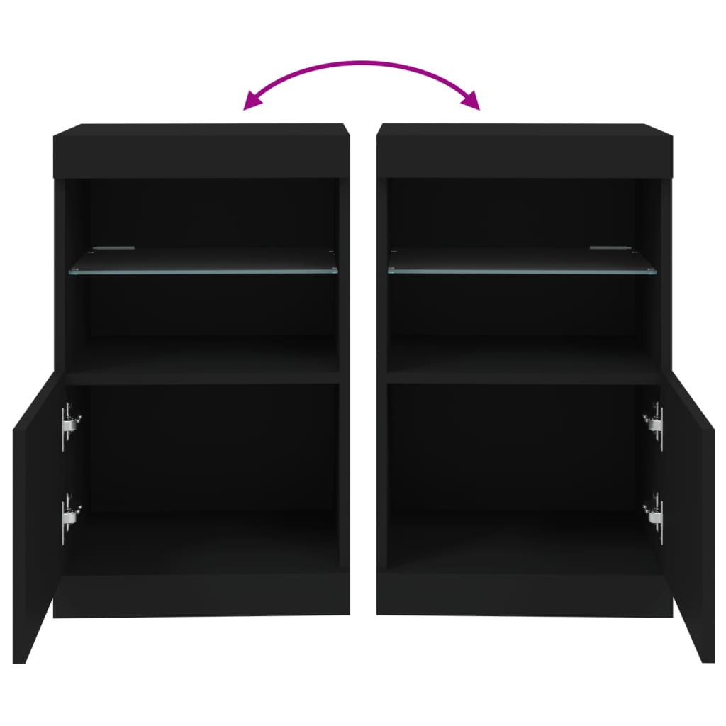 Sideboard mit LED-Leuchten Schwarz 41x37x67 cm - Pazzar.ch