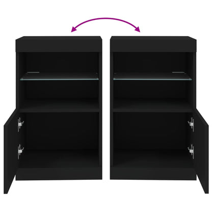 Sideboard mit LED-Leuchten Schwarz 41x37x67 cm - Pazzar.ch