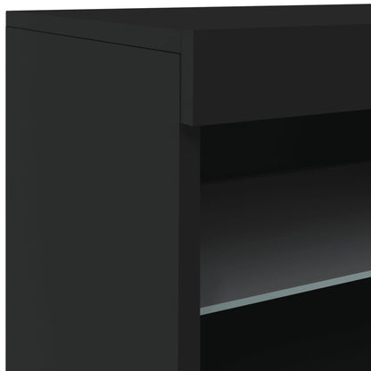 Sideboard mit LED-Leuchten Schwarz 41x37x67 cm - Pazzar.ch