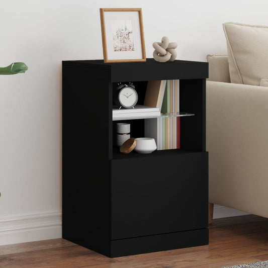 Sideboard mit LED-Leuchten Schwarz 41x37x67 cm - Pazzar.ch