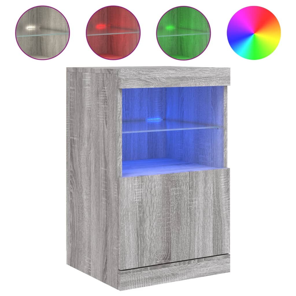 Sideboard mit LED-Leuchten Grau Sonoma 41x37x67 cm - Pazzar.ch