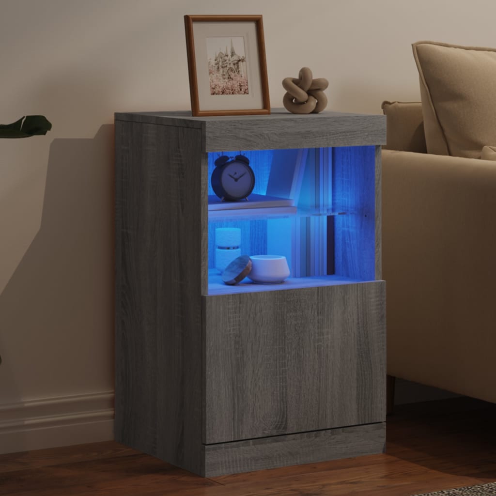 Sideboard mit LED-Leuchten Grau Sonoma 41x37x67 cm - Pazzar.ch