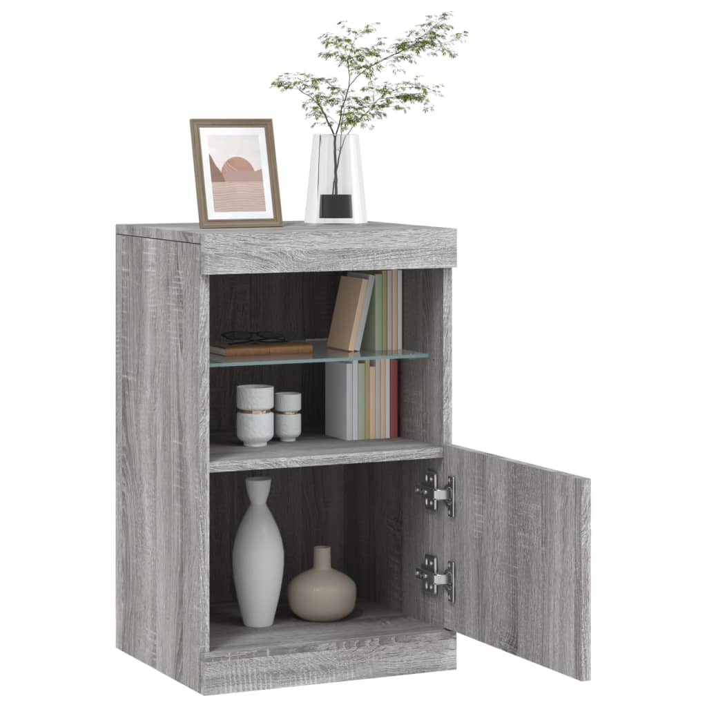 Sideboard mit LED-Leuchten Grau Sonoma 41x37x67 cm - Pazzar.ch