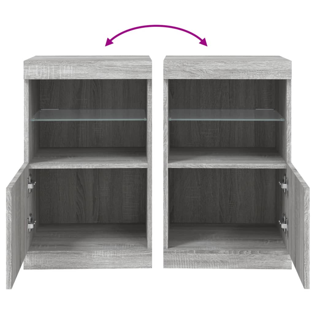 Sideboard mit LED-Leuchten Grau Sonoma 41x37x67 cm - Pazzar.ch